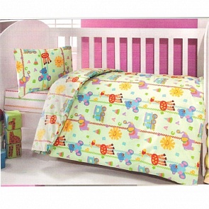 Комплект постельного белья из 6-ти предметов ТМ Ups Pups серии Игрушки, цвет - салатовый (Kidboo, 00-0014064 _салатовый)